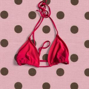 Women's Hot Pink Triangle Bikini Top